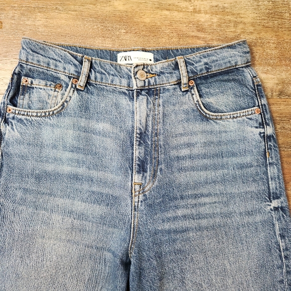 ZARA WIDE LEG RAW  HEM HIGH WAIST SIZE 6 - Picture 3 of 6